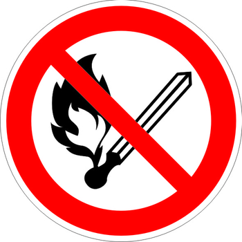 P02 запрещается пользоваться открытым огнем и курить (пленка, 200х200 мм) - Охрана труда на строительных площадках - Знаки безопасности - ohrana.inoy.org
